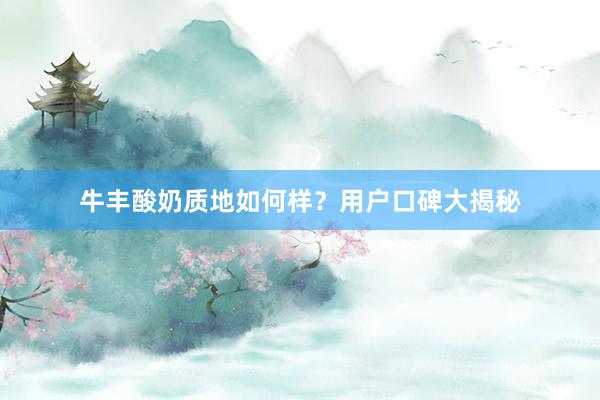 牛丰酸奶质地如何样？用户口碑大揭秘